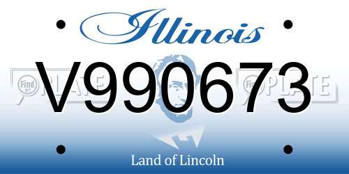 V990673 Illinois License Plate