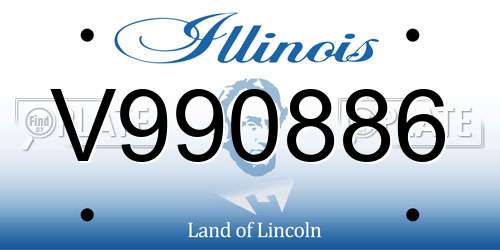 V990886 Illinois License Plate