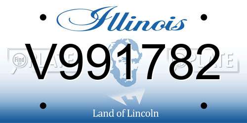 V991782 Illinois License Plate