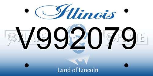 V992079 Illinois License Plate