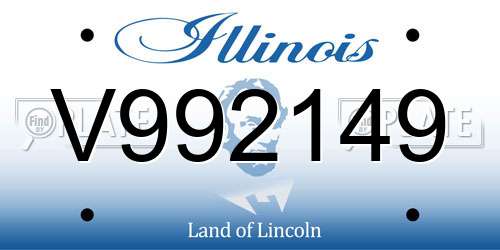 V992149 Illinois License Plate