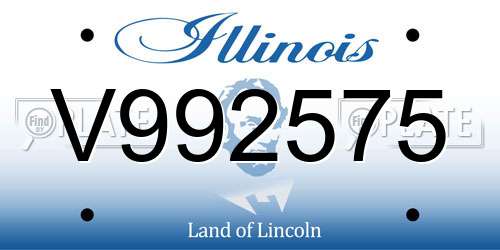 V992575 Illinois License Plate