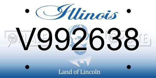 V992638 Illinois License Plate