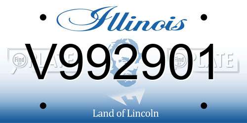 V992901 Illinois License Plate