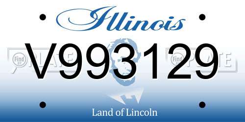 V993129 Illinois License Plate