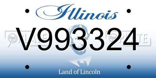 V993324 Illinois License Plate