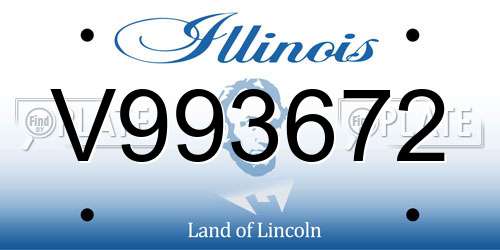 V993672 Illinois License Plate