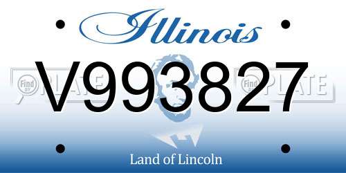 V993827 Illinois License Plate