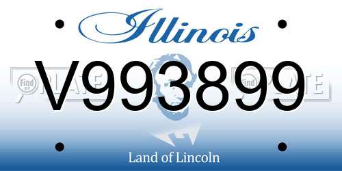 V993899 Illinois License Plate