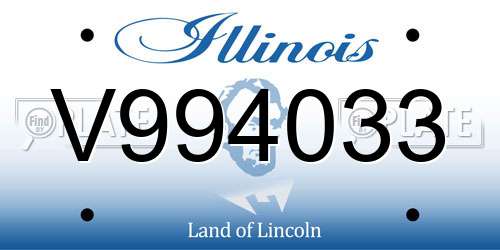V994033 Illinois License Plate