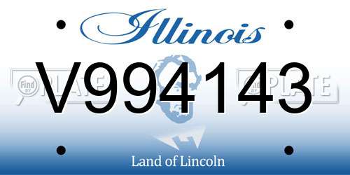 V994143 Illinois License Plate