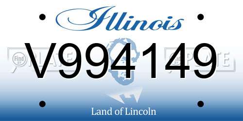 V994149 Illinois License Plate