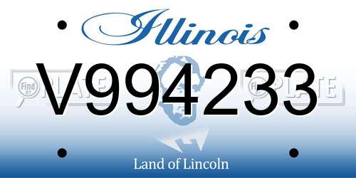 V994233 Illinois License Plate