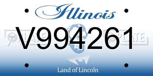 V994261 Illinois License Plate