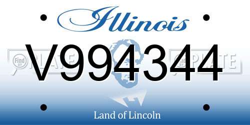 V994344 Illinois License Plate