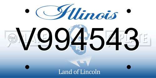 V994543 Illinois License Plate