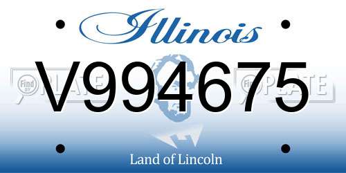 V994675 Illinois License Plate