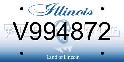 V994872 Illinois License Plate