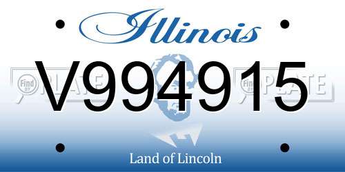 V994915 Illinois License Plate