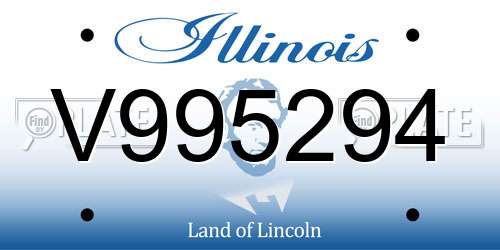 V995294 Illinois License Plate