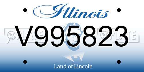 V995823 Illinois License Plate