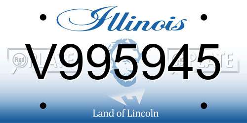 V995945 Illinois License Plate