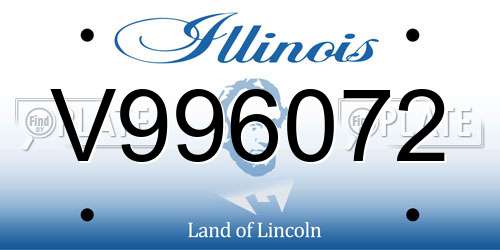 V996072 Illinois License Plate