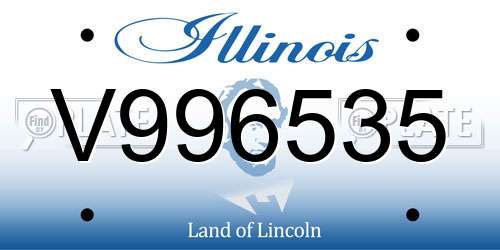 V996535 Illinois License Plate