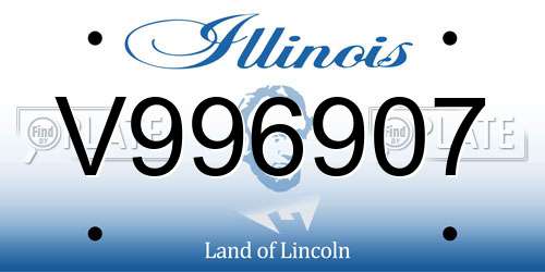 V996907 Illinois License Plate