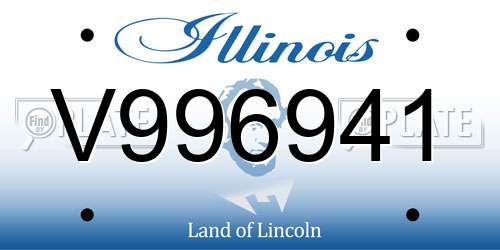 V996941 Illinois License Plate