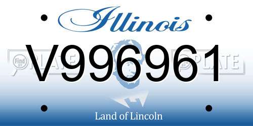 V996961 Illinois License Plate