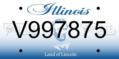 V997875 Illinois License Plate