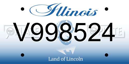 V998524 Illinois License Plate