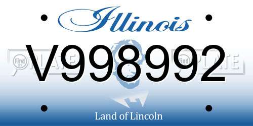 V998992 Illinois License Plate