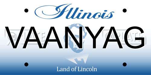 VAANYAG Illinois License Plate