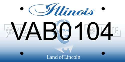 VAB0104 Illinois License Plate