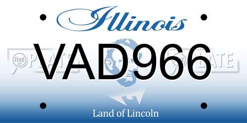 VAD966 Illinois License Plate