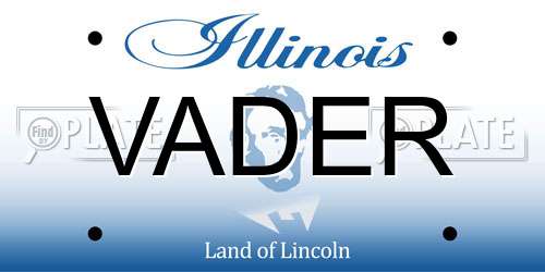 VADER Illinois License Plate