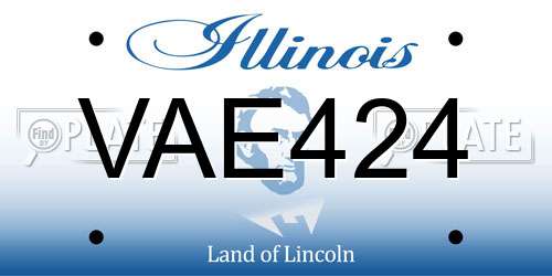 VAE424 Illinois License Plate