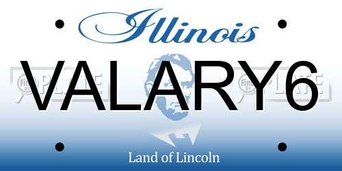 VALARY6 Illinois License Plate