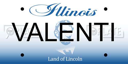 VALENTI Illinois License Plate