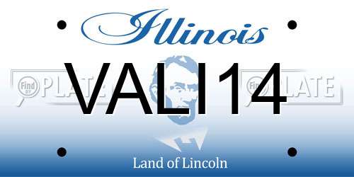 VALI14 Illinois License Plate