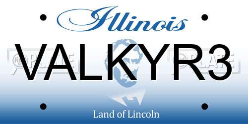 VALKYR3 Illinois License Plate