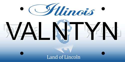 VALNTYN Illinois License Plate