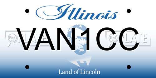 VAN1CC Illinois License Plate