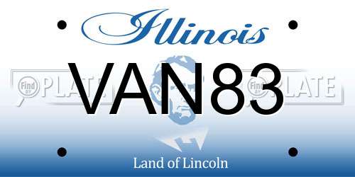 VAN83 Illinois License Plate