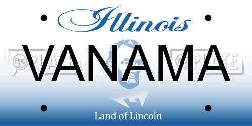 VANAMA Illinois License Plate