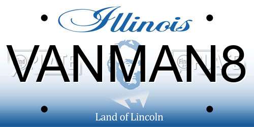 VANMAN8 Illinois License Plate