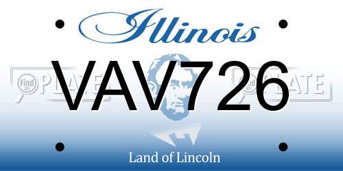 VAV726 Illinois License Plate