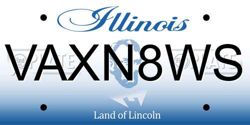 VAXN8WS Illinois License Plate